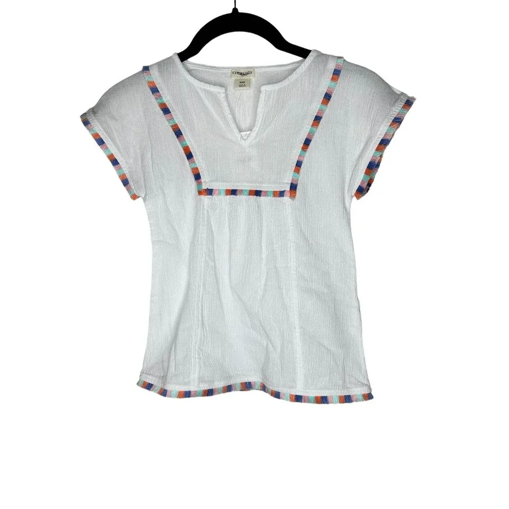 NWT J Crew Crewcuts Factory Girls Beach Dress XXS Cover Up Gauze Cotton White‎